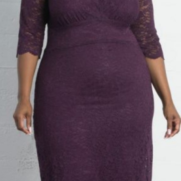 Plum Scallop Boudoir Lace Dress 14/16 - Picture 2 of 3
